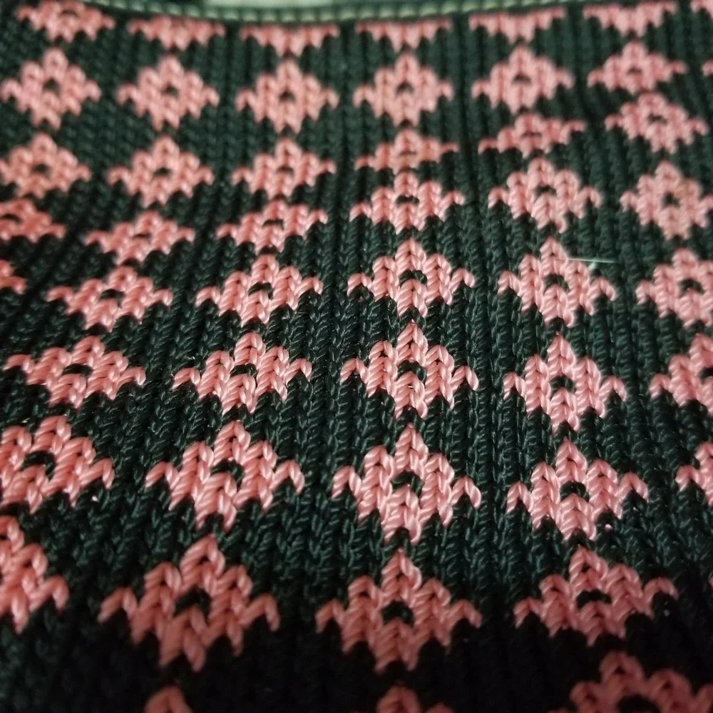 The Sak Pink Black Checked Crochet Canvas Strap